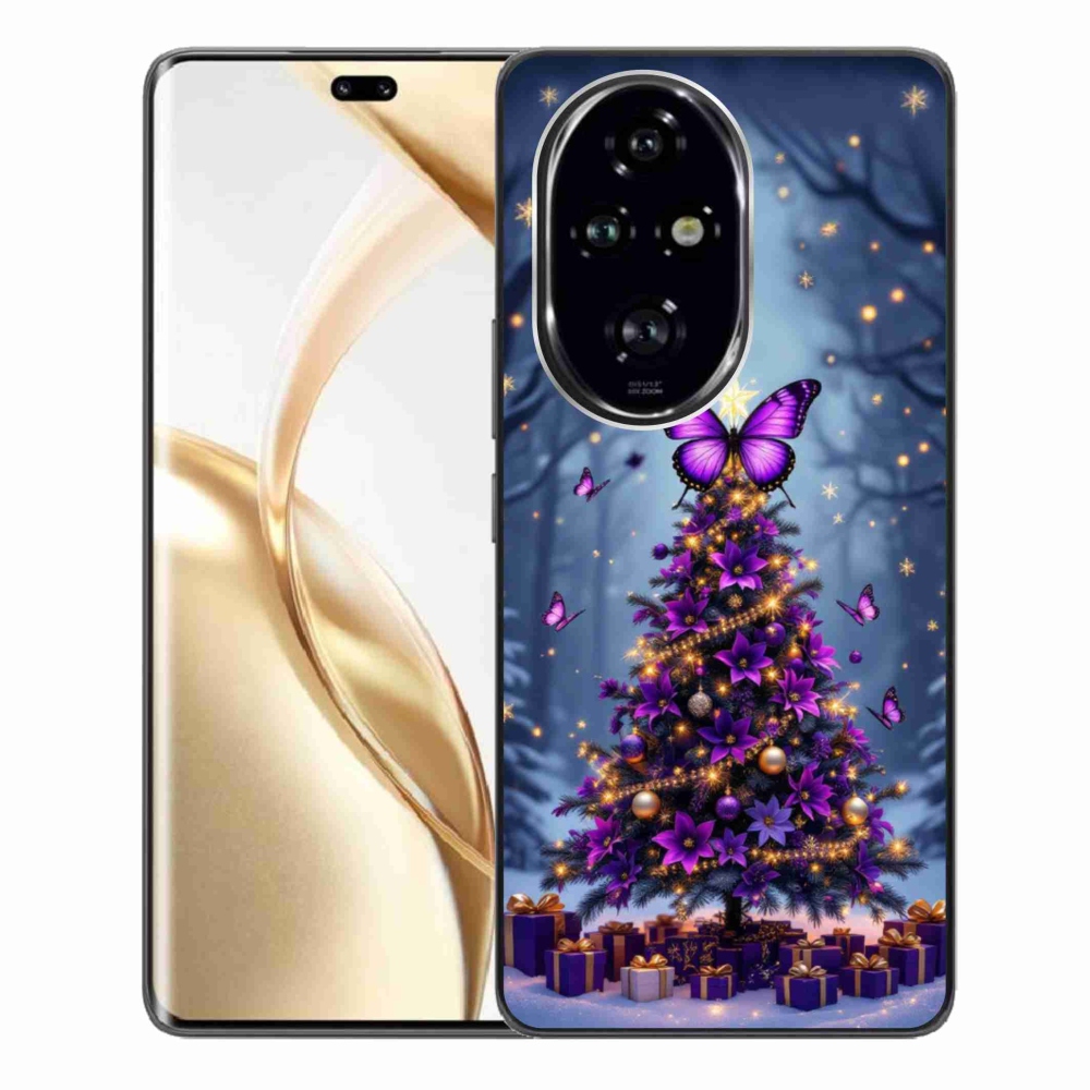Gélový kryt mmCase na Honor 200 Pre 5G - motýlí vianočný stromček