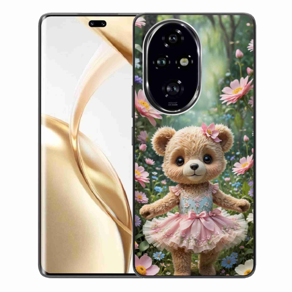 Gélový kryt mmCase na Honor 200 Pre 5G - roztomilý medvedík v kvetoch