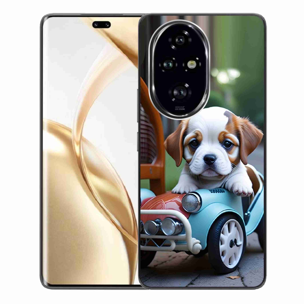 Gélový kryt mmCase na Honor 200 Pro 5G - šteňa v retro aute