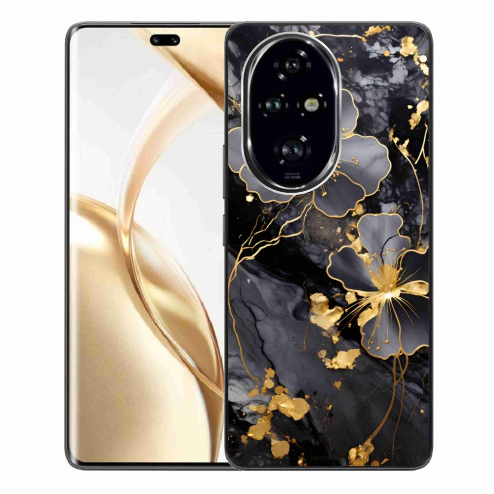 Gélový kryt mmCase na Honor 200 Pre 5G - zlaté kvety
