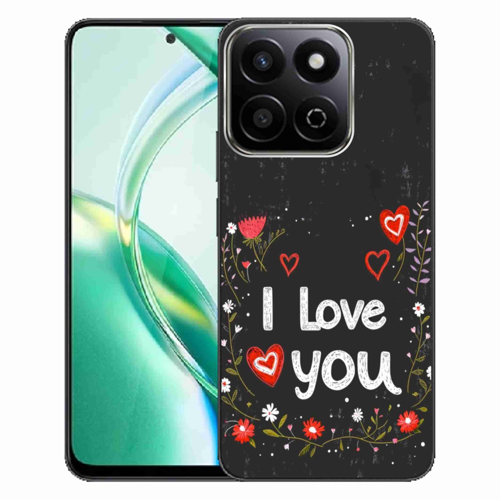 Gélový kryt mmCase na Honor 200 Smart 5G - I love you čierne pozadie