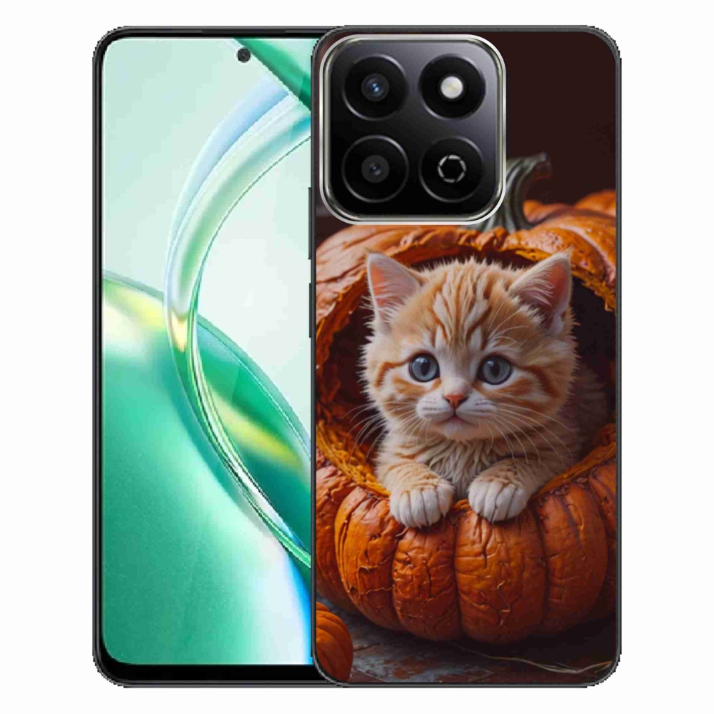 Gélový kryt mmCase na Honor 200 Smart 5G - mačiatko a tekvica 2