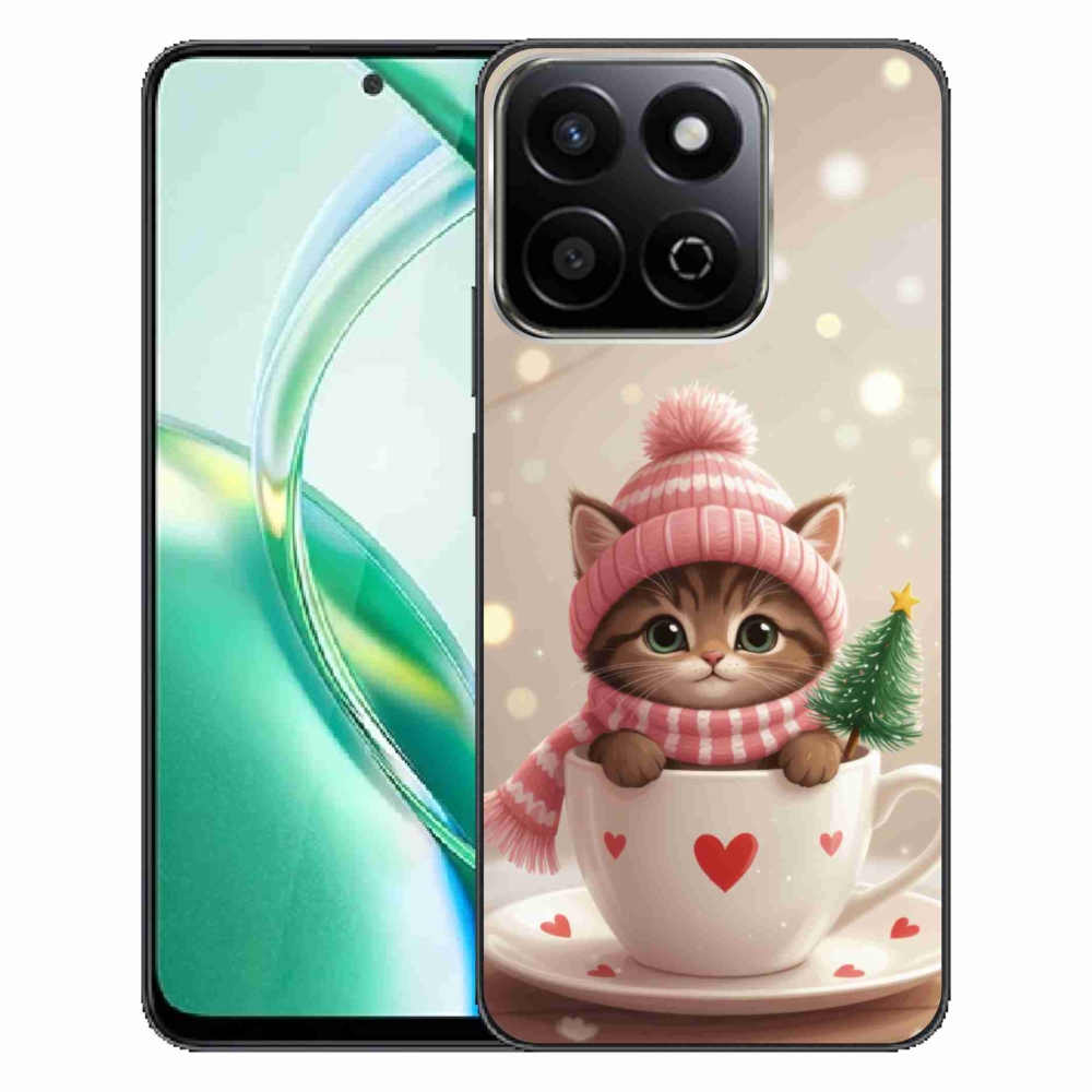 Gélový kryt mmCase na Honor 200 Smart 5G - vianočné mačiatko v hrnčeku