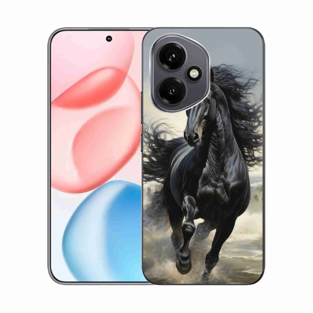 Gélový kryt mmCase na Honor 400 - bežiaci čierny kôň
