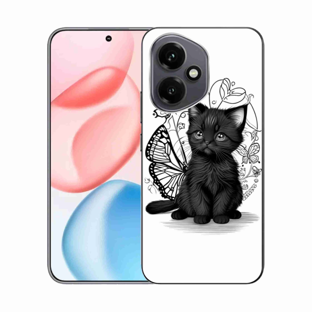 Gélový kryt mmCase na Honor 400 - čierne mačiatko