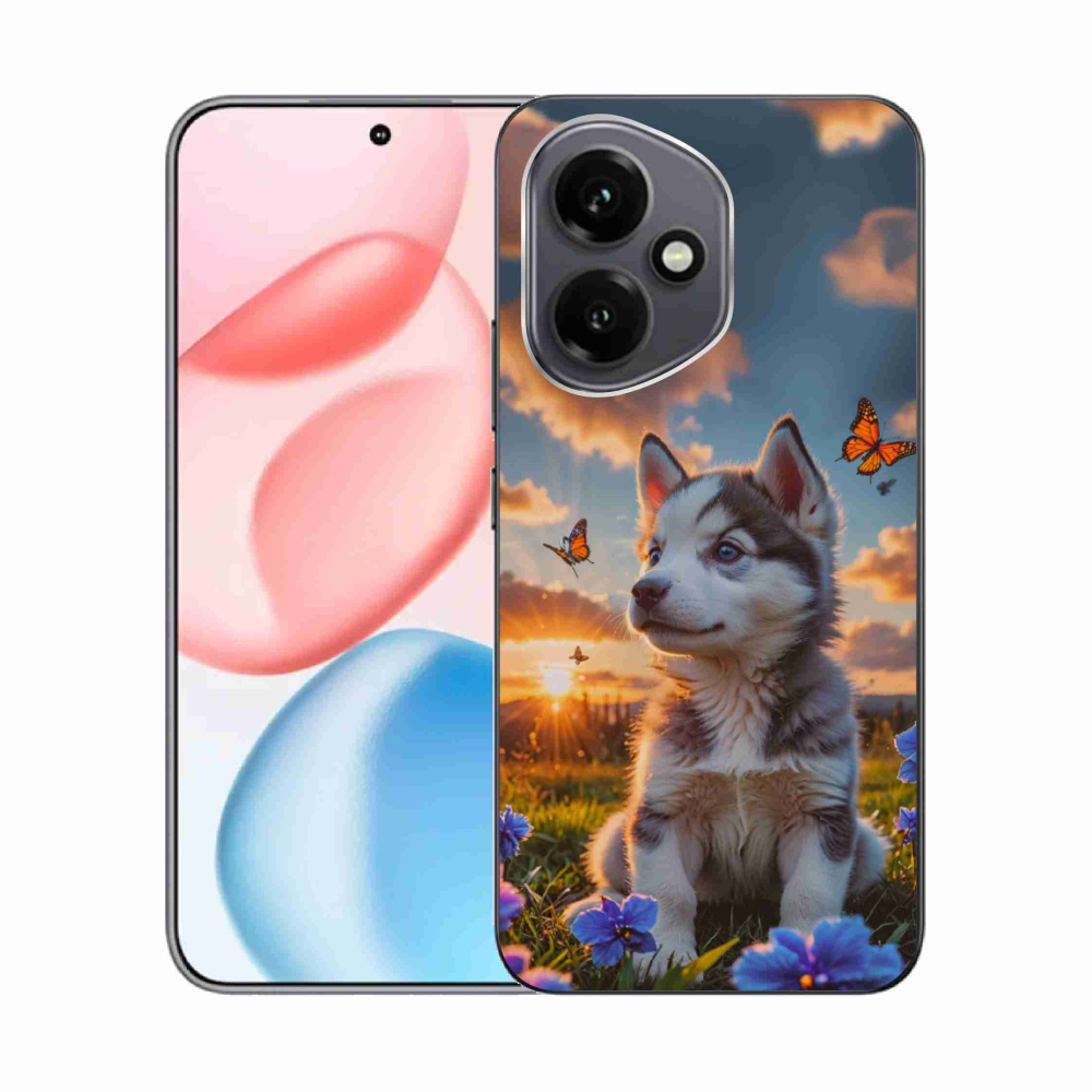 Gélový kryt mmCase na Honor 400 - husky pri západe slnka