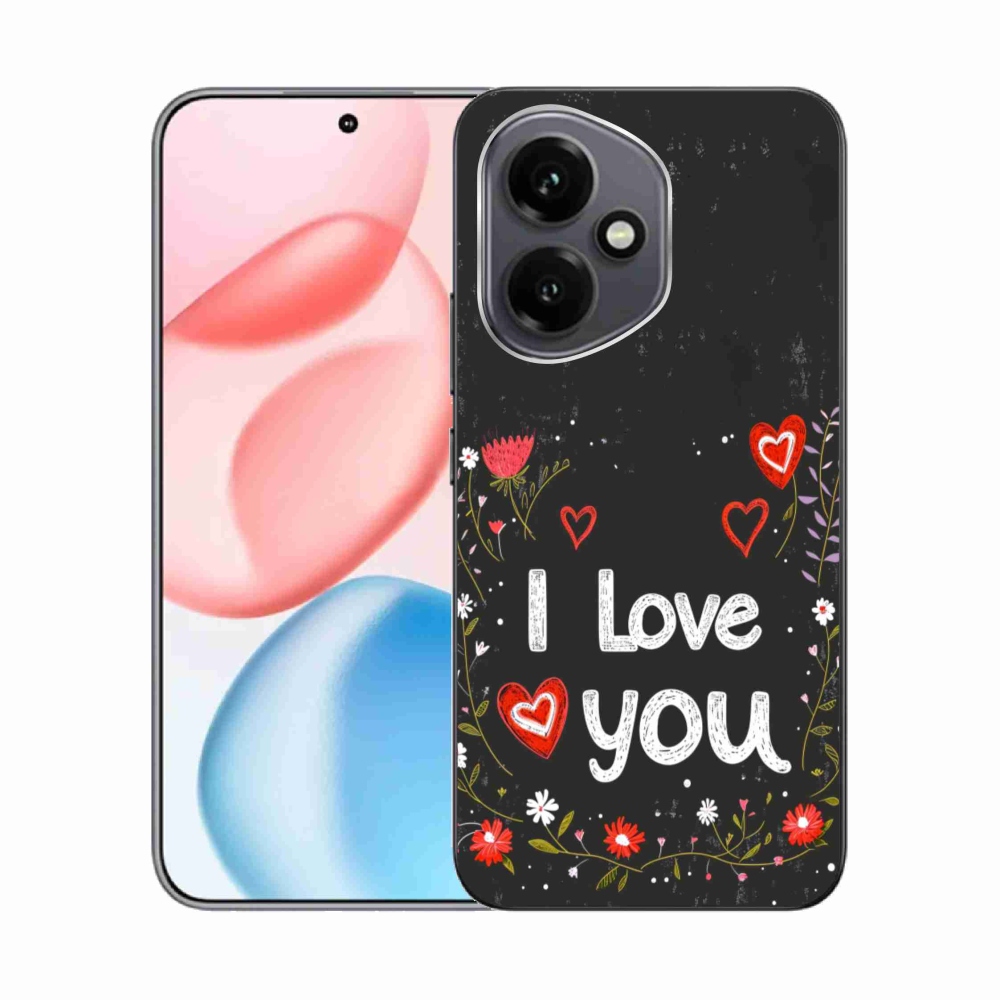 Gélový kryt mmCase na Honor 400 - I love you čierne pozadie