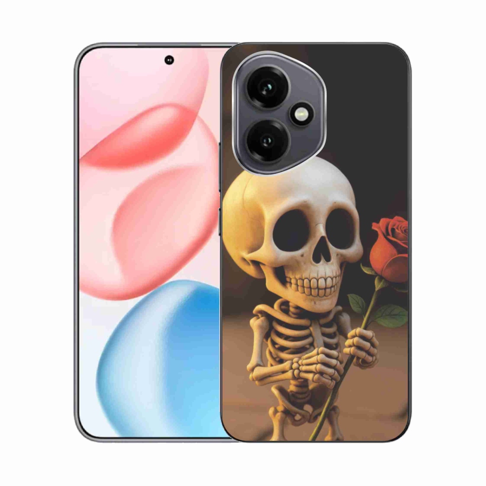 Gélový kryt mmCase na Honor 400 - kostlivec s ružou