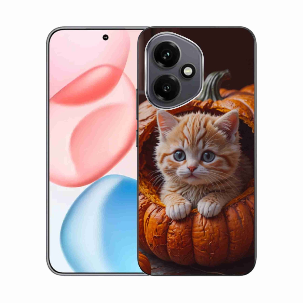 Gélový kryt mmCase na Honor 400 - mačiatko a tekvica 2