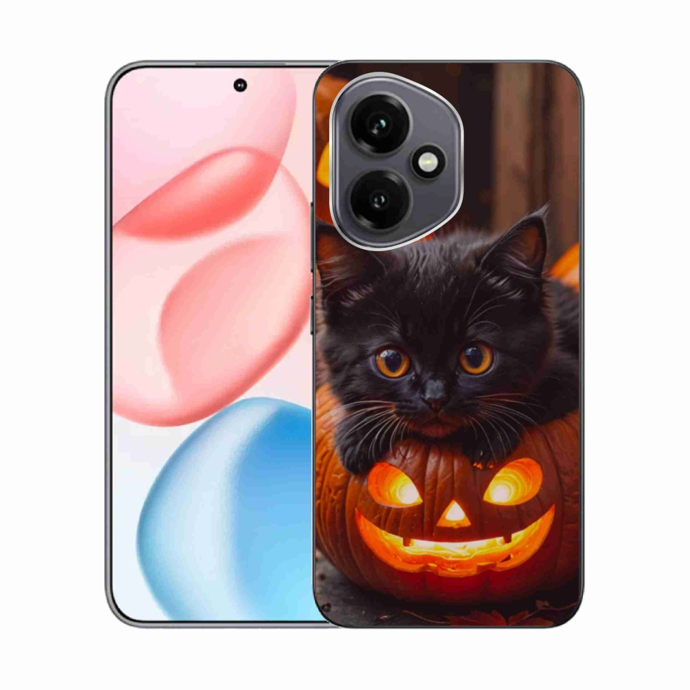 Gélový kryt mmCase na Honor 400 - mačiatko a tekvica