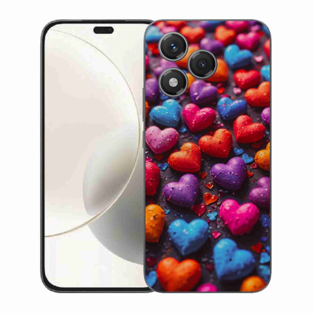 Gélový kryt mmCase na Honor 400 Lite - farebné srdcia
