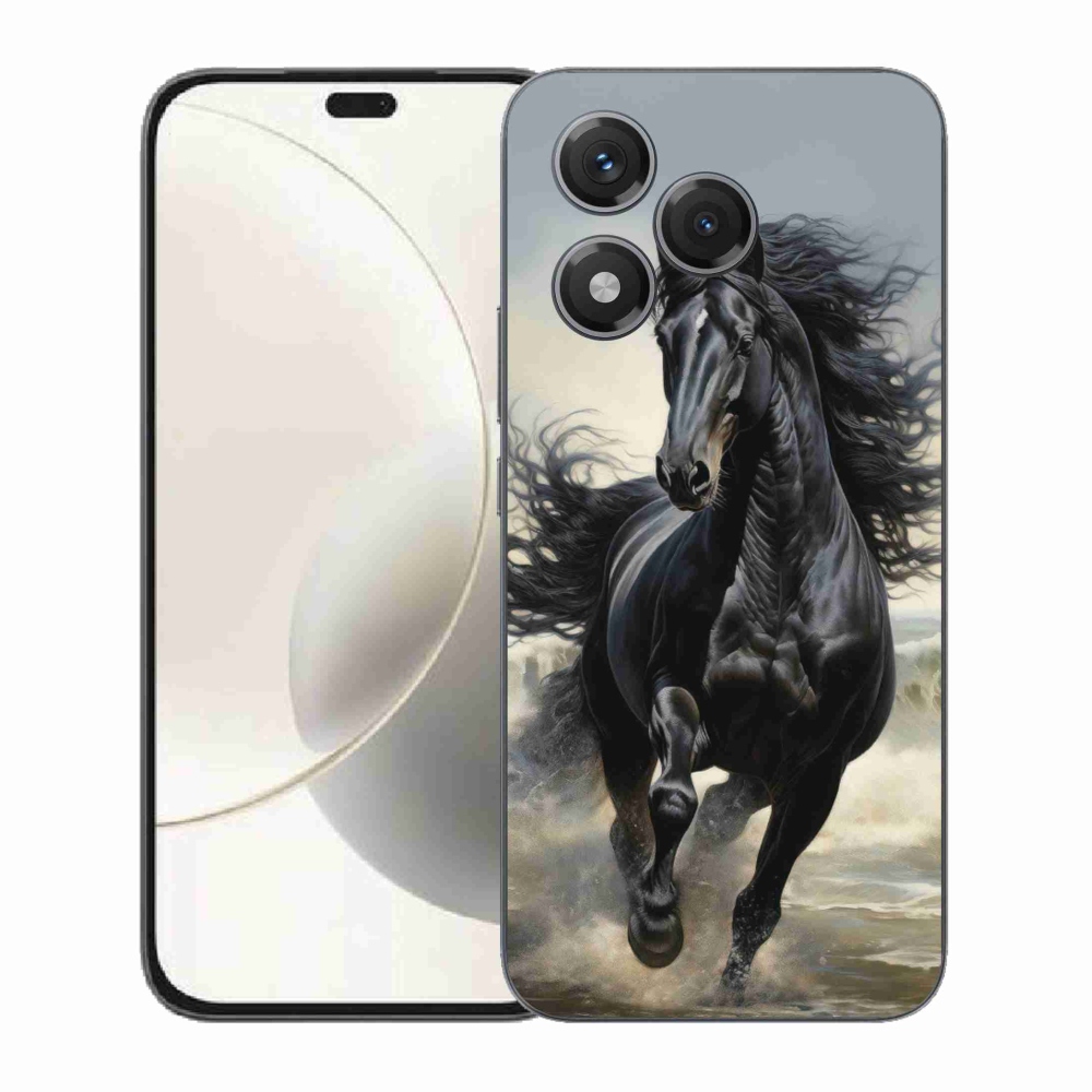 Gélový kryt mmCase na Honor 400 Lite - bežiaci čierny kôň