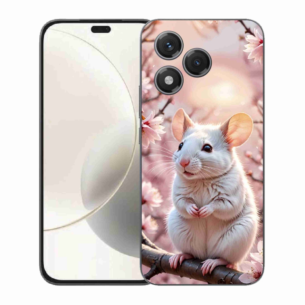 Gélový kryt mmCase na Honor 400 Lite - biela myš na vetve