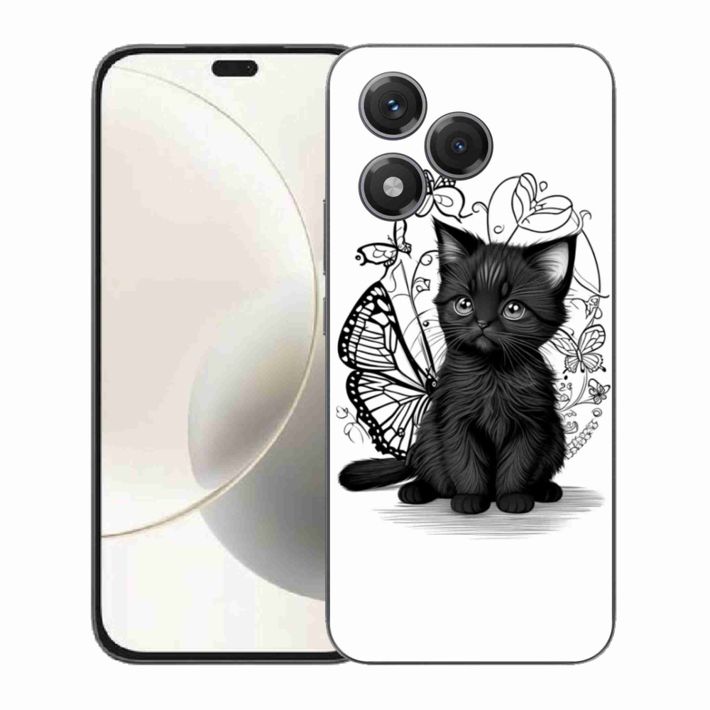 Gélový kryt mmCase na Honor 400 Lite - čierne mačiatko