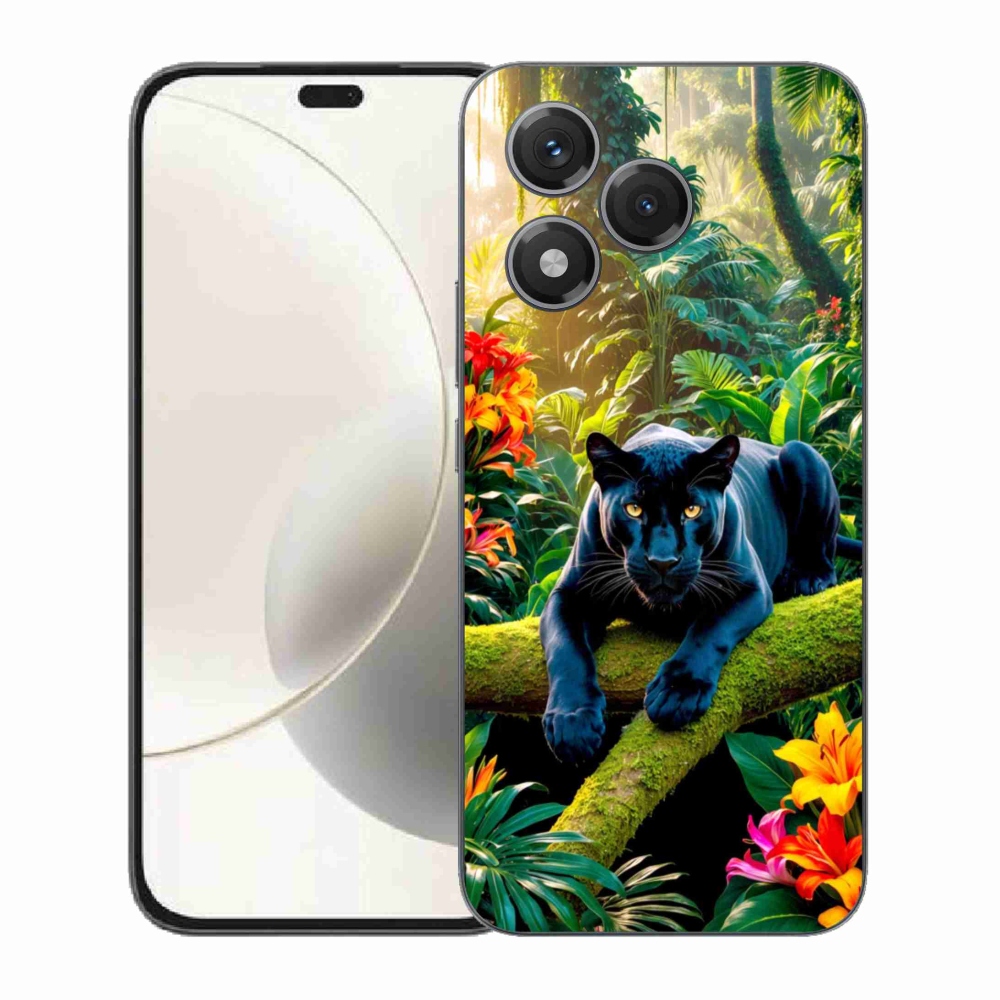 Gélový kryt mmCase na Honor 400 Lite - čierny panter v džungli