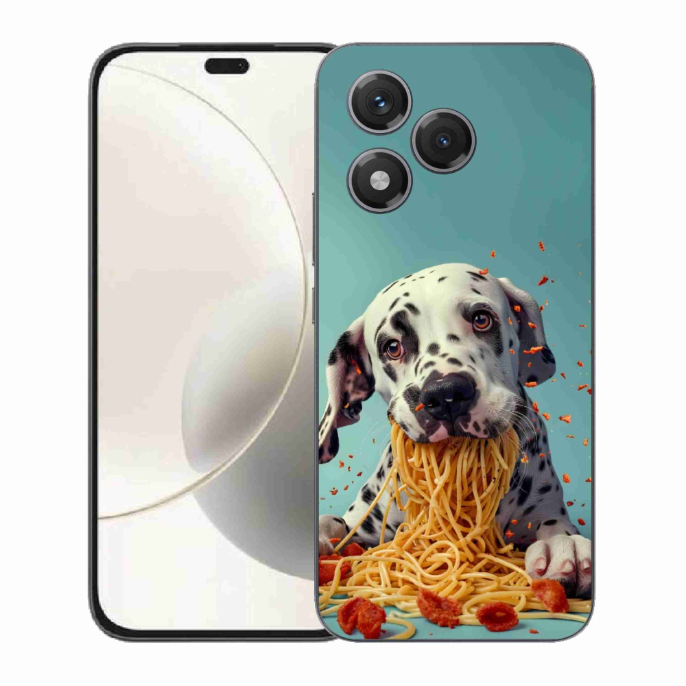 Gélový kryt mmCase na Honor 400 Lite - dalmatín a špagety
