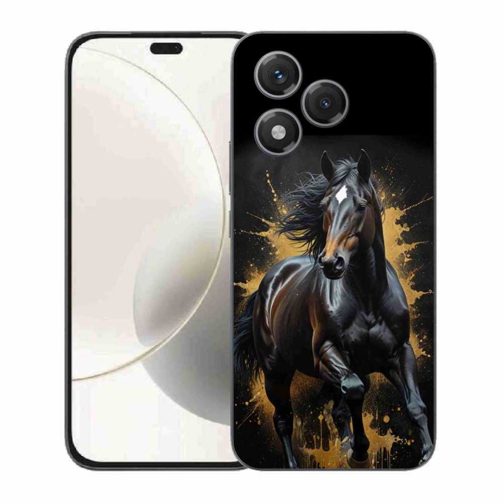 Gélový kryt mmCase na Honor 400 Lite - elegantný čierny žrebec