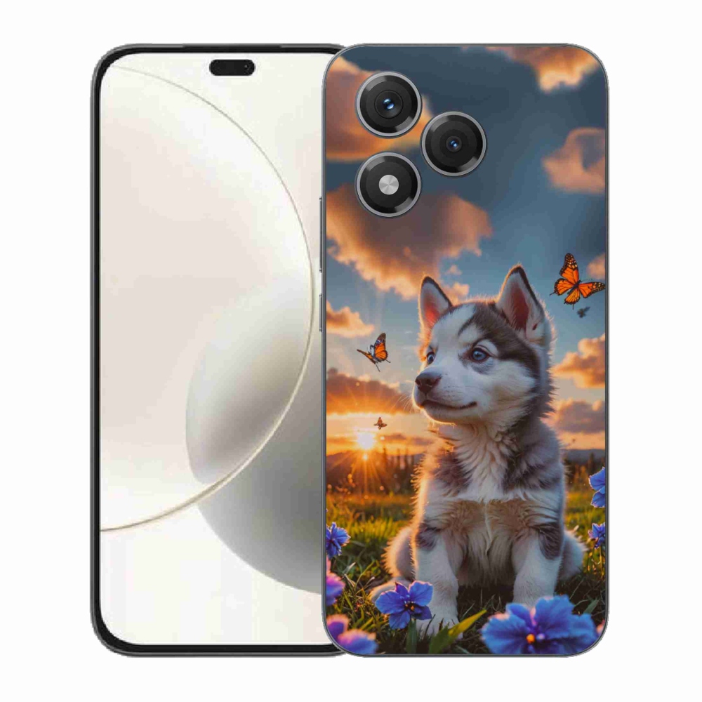 Gélový kryt mmCase na Honor 400 Lite - husky pri západe slnka
