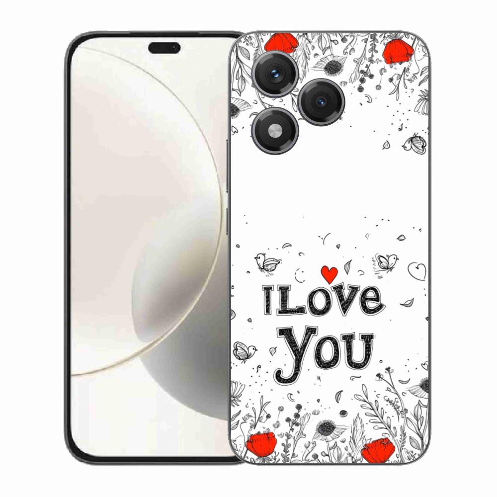 Gélový kryt mmCase na Honor 400 Lite - I love you biele pozadie
