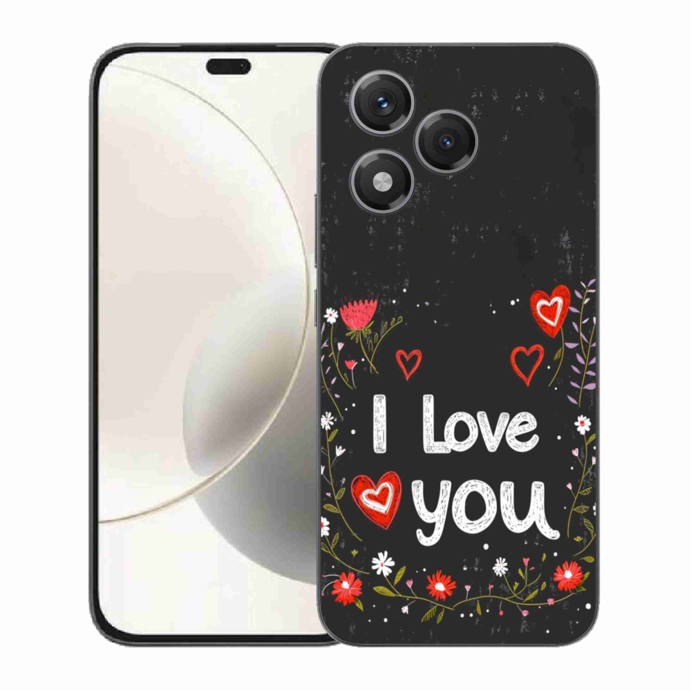 Gélový kryt mmCase na Honor 400 Lite - I love you čierne pozadie