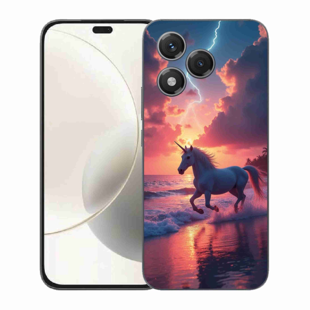 Gélový kryt mmCase na Honor 400 Lite - jednorožec na pláži