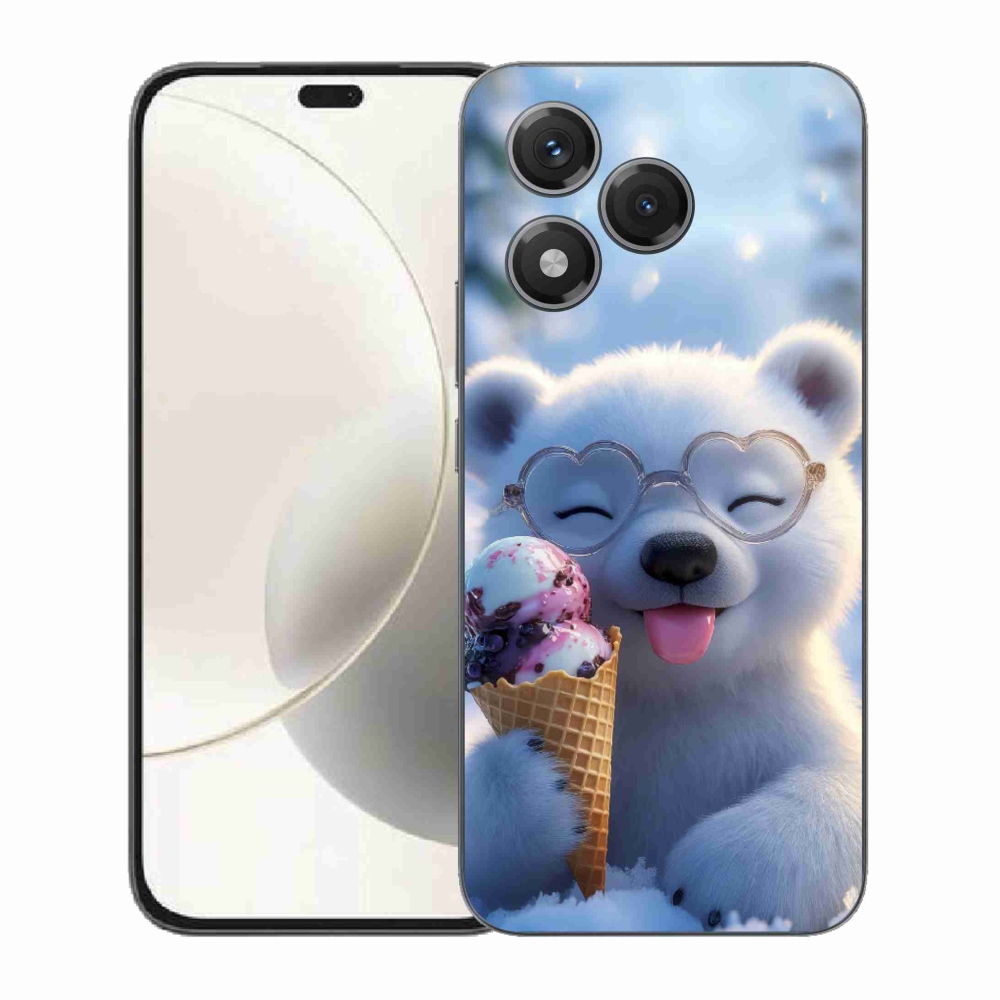 Gélový kryt mmCase na Honor 400 Lite - medvedík so zmrzlinou