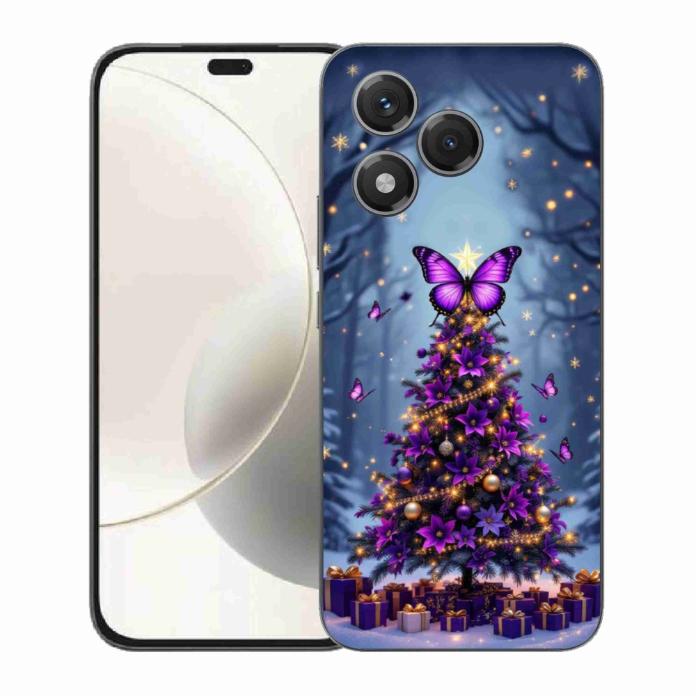 Gélový kryt mmCase na Honor 400 Lite - motýlí vianočný stromček