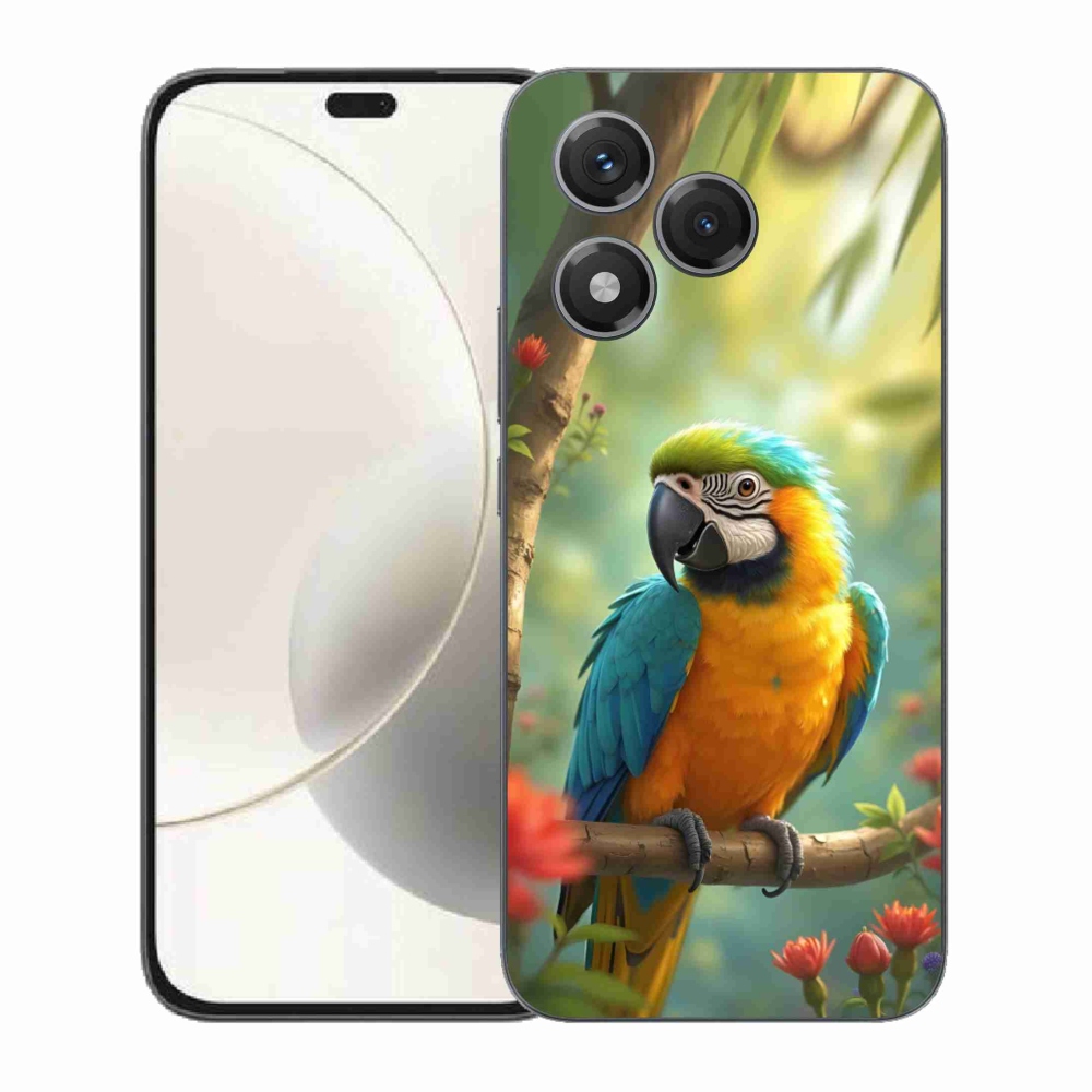 Gélový kryt mmCase na Honor 400 Lite - papagáj ara modrožltá