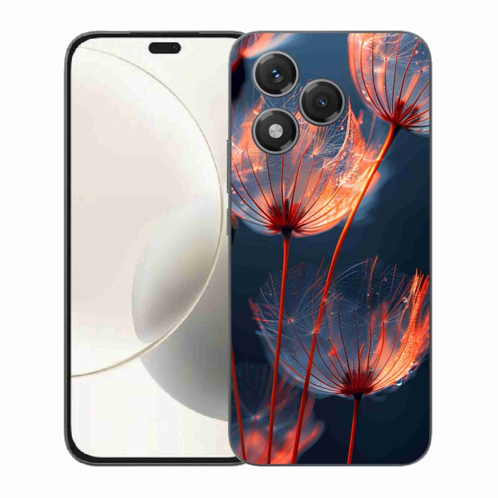 Gélový kryt mmCase na Honor 400 Lite - svetielkujúce páperie