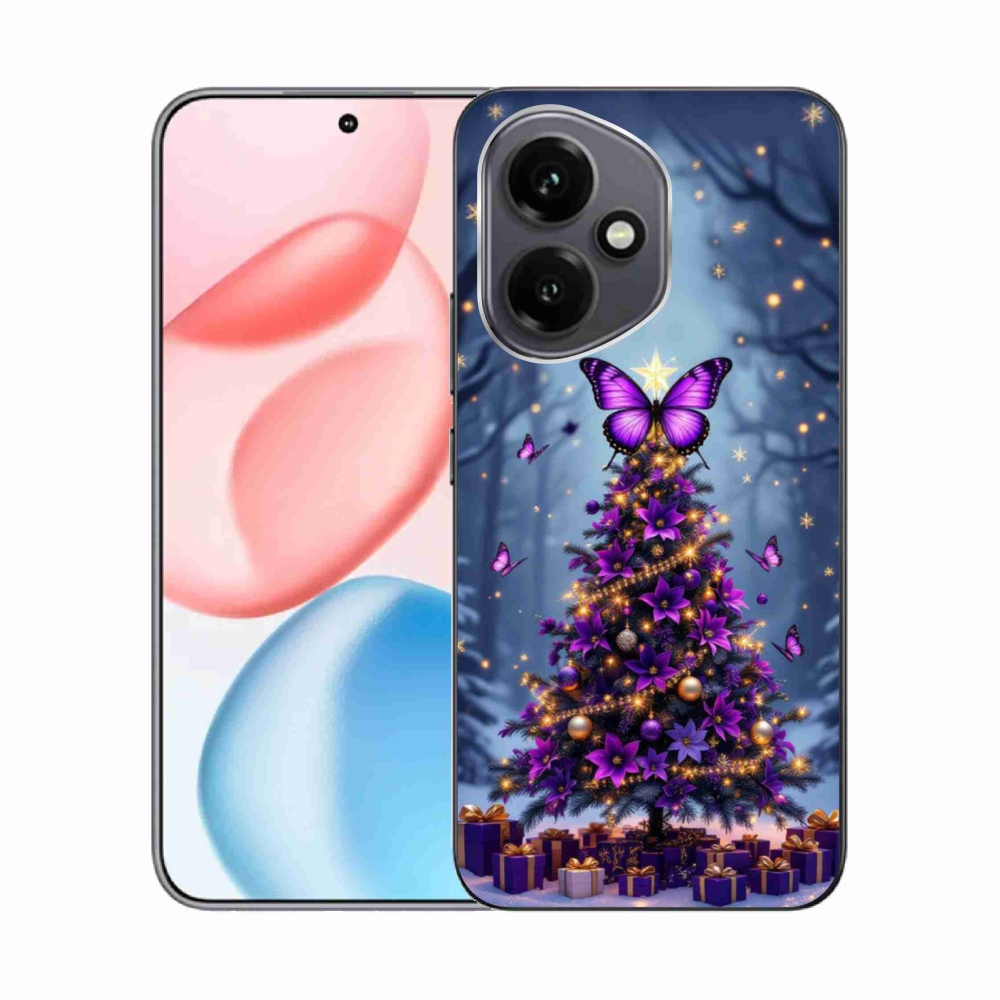 Gélový kryt mmCase na Honor 400 - motýlí vianočný stromček