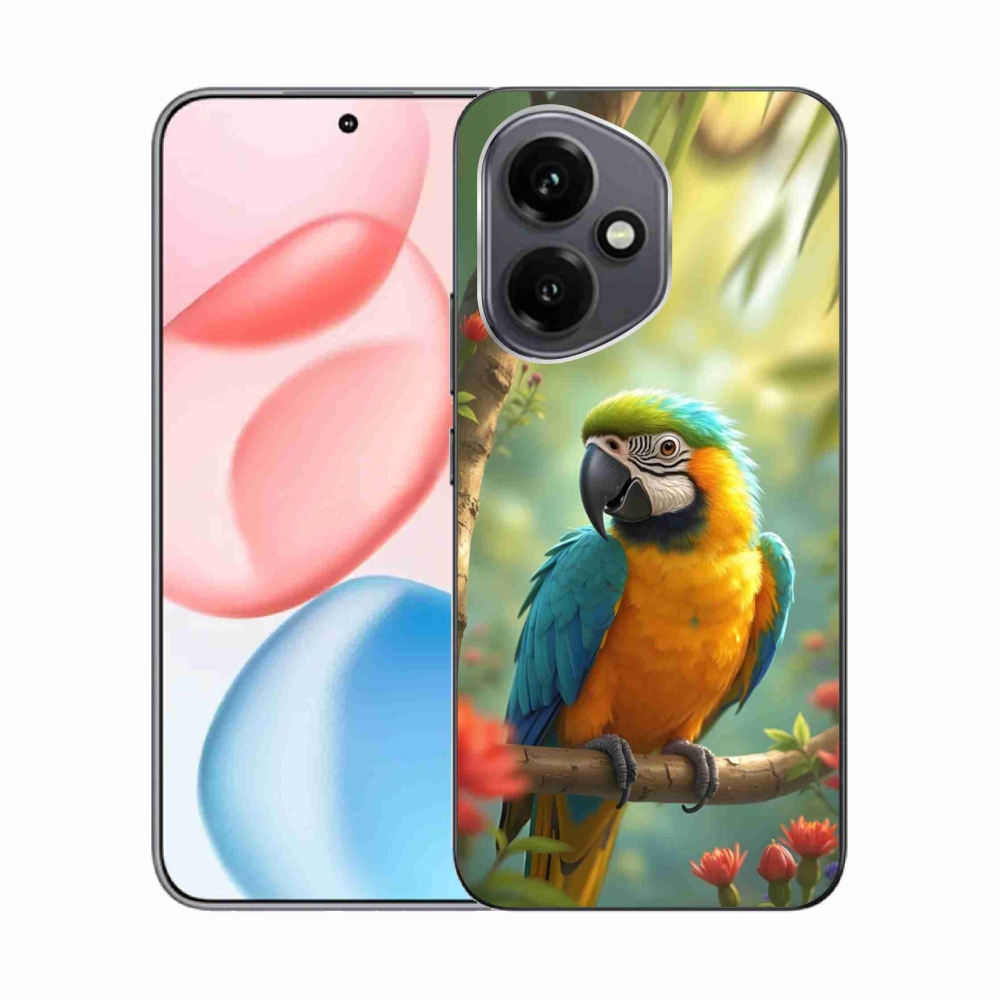 Gélový kryt mmCase na Honor 400 - papagáj ara modrožltá