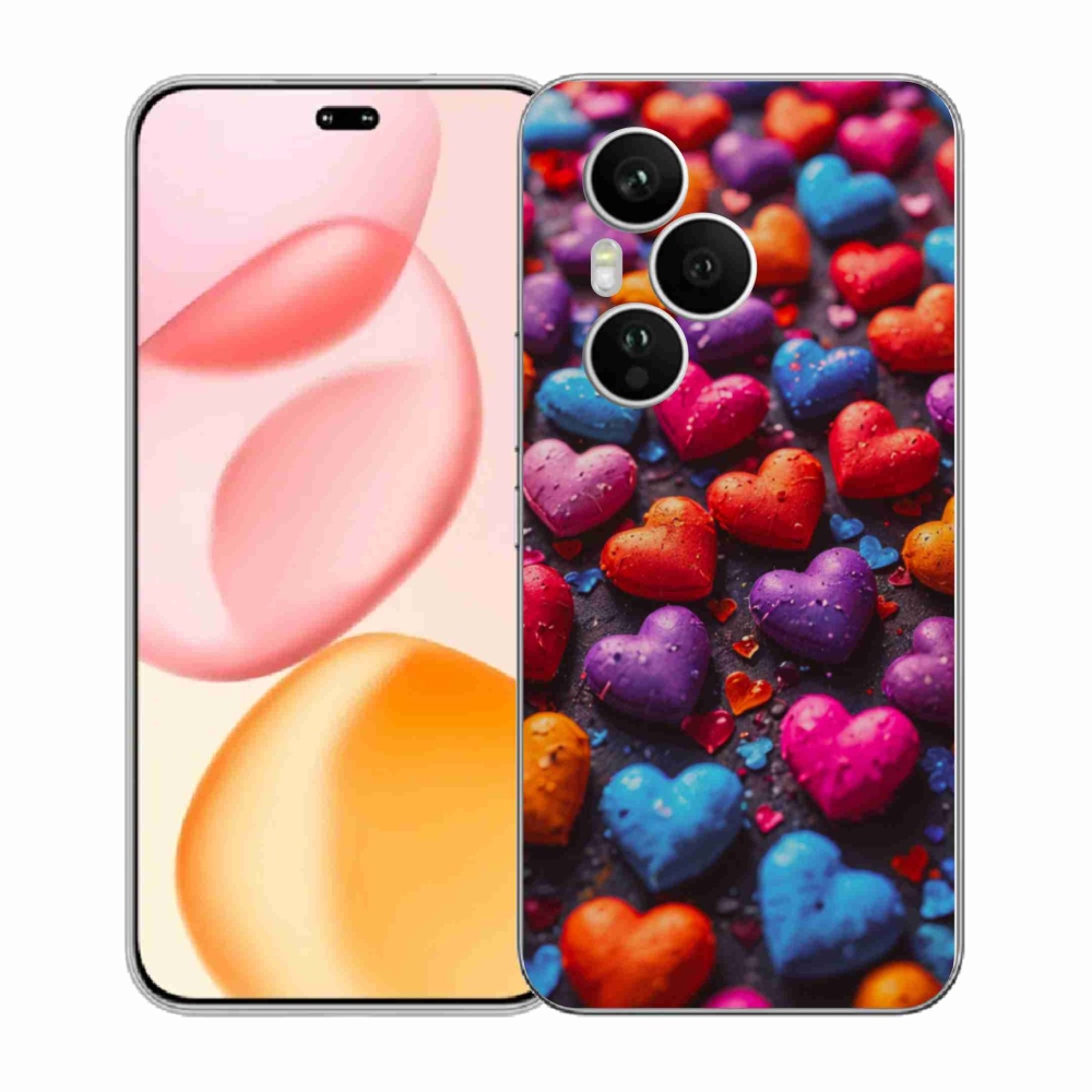 Gélový kryt mmCase na Honor 400 Pro - farebné srdcia
