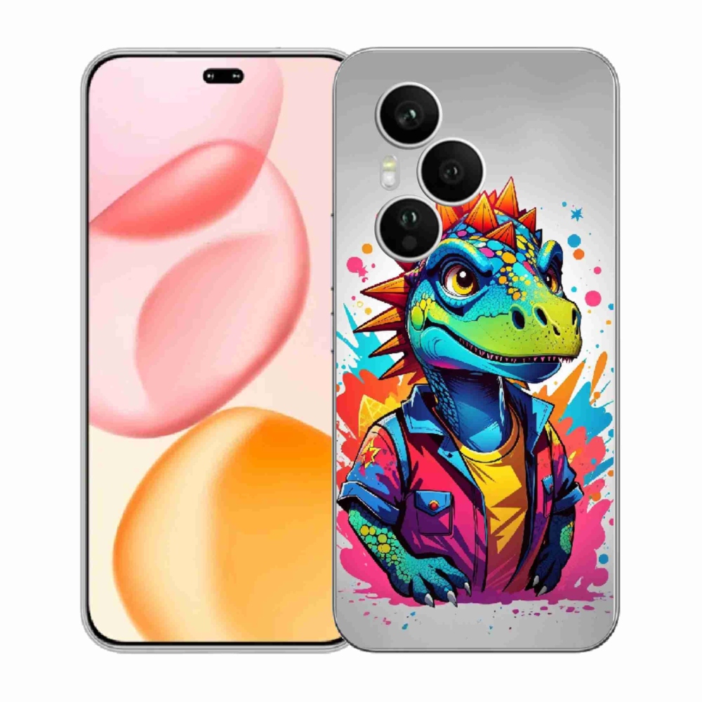 Gélový kryt mmCase na Honor 400 Pro - farebný dinosaurus