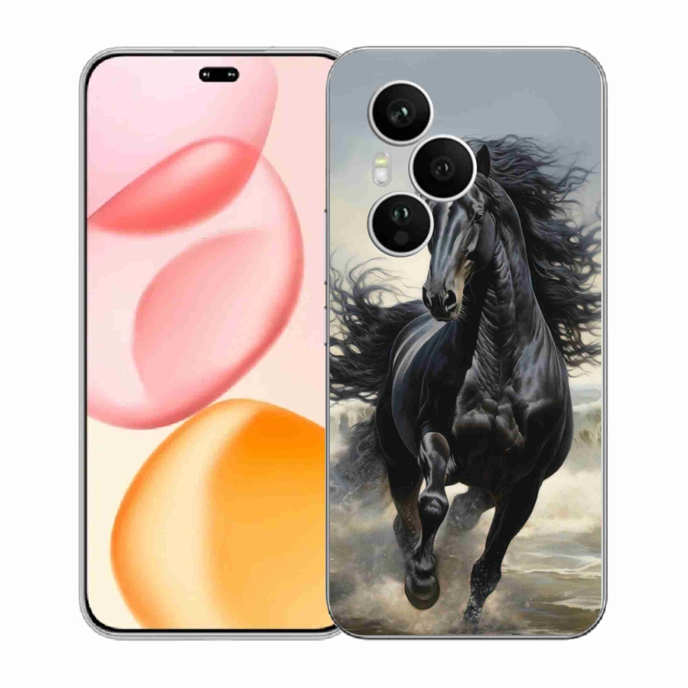 Gélový kryt mmCase na Honor 400 Pro - bežiaci čierny kôň