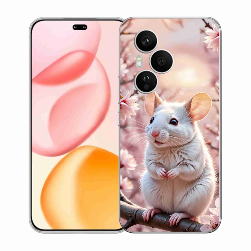 Gélový kryt mmCase na Honor 400 Pro - biela myš na vetve