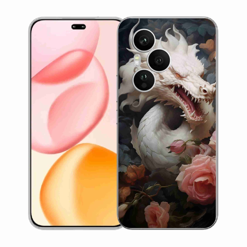 Gélový kryt mmCase na Honor 400 Pro - biely drak