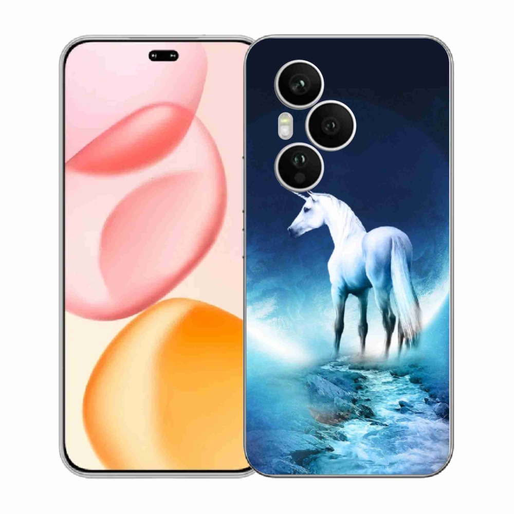 Gélový kryt mmCase na Honor 400 Pro - biely jednorožec