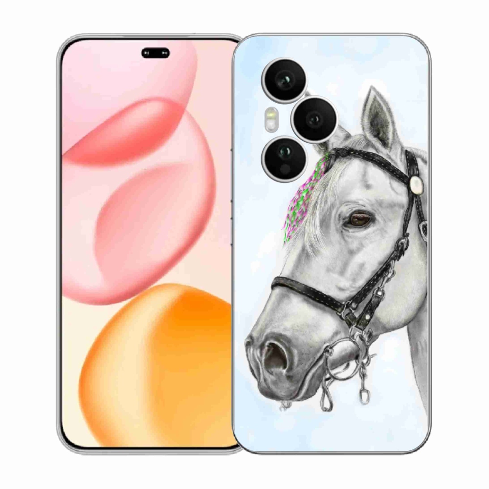 Gélový kryt mmCase na Honor 400 Pro - biely kôň 1