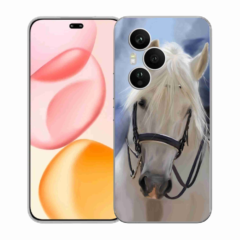Gélový kryt mmCase na Honor 400 Pro - biely kôň