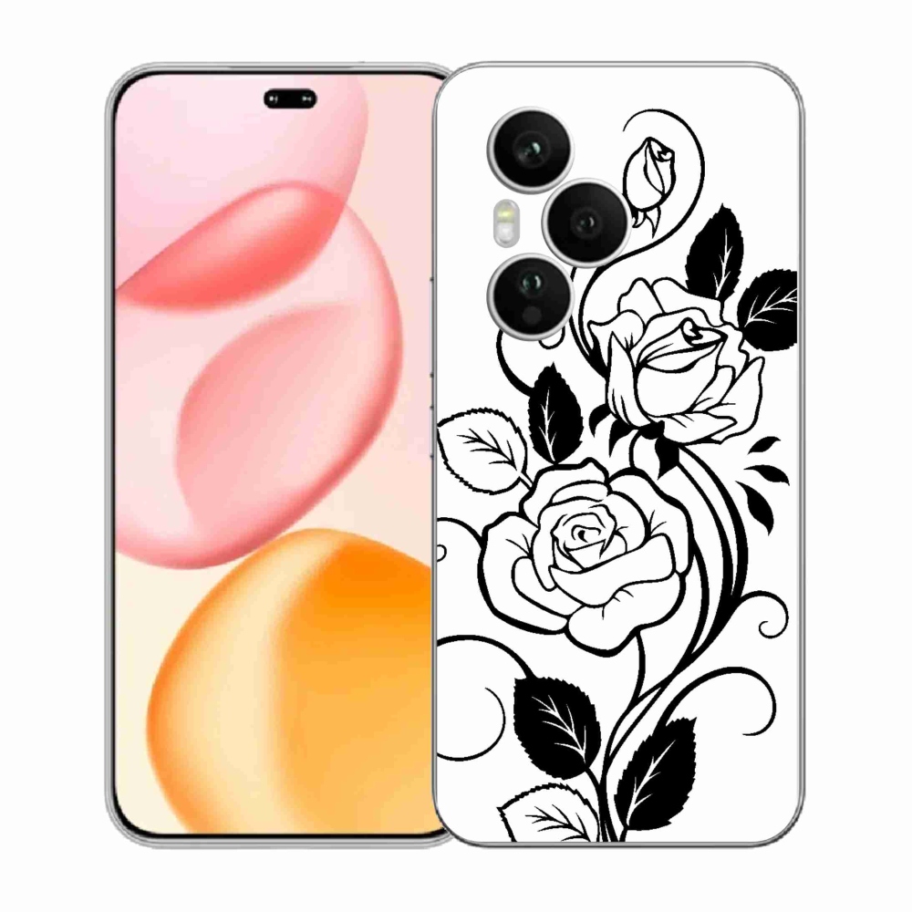 Gélový kryt mmCase na Honor 400 Pro - čiernobiela ruža