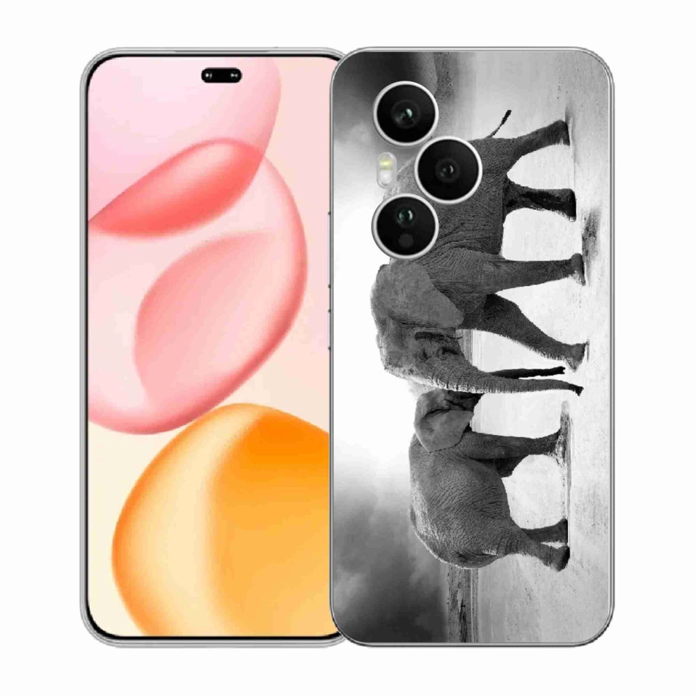 Gélový kryt mmCase na Honor 400 Pro - čiernobieli slony