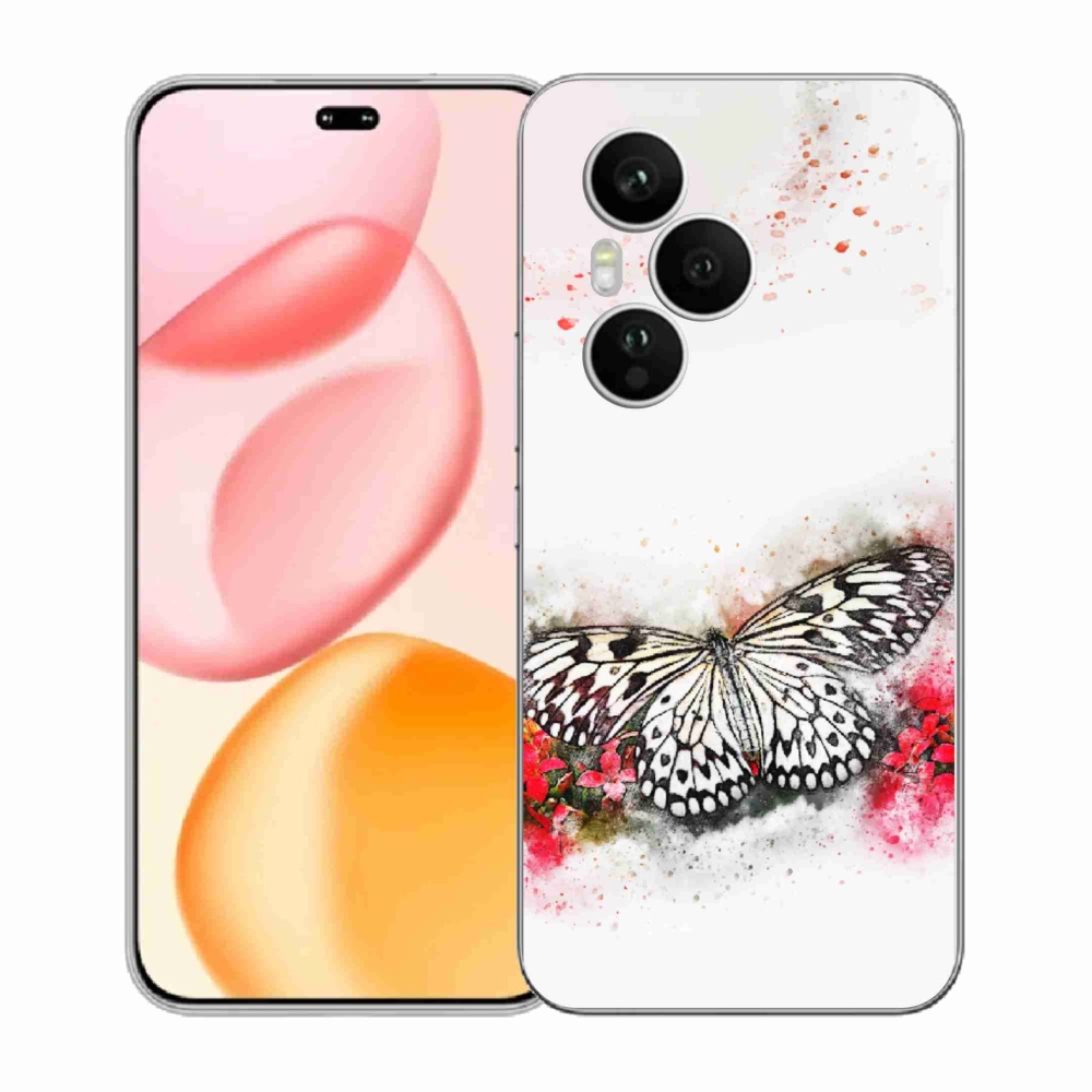 Gélový kryt mmCase na Honor 400 Pro - čiernobiely motýľ
