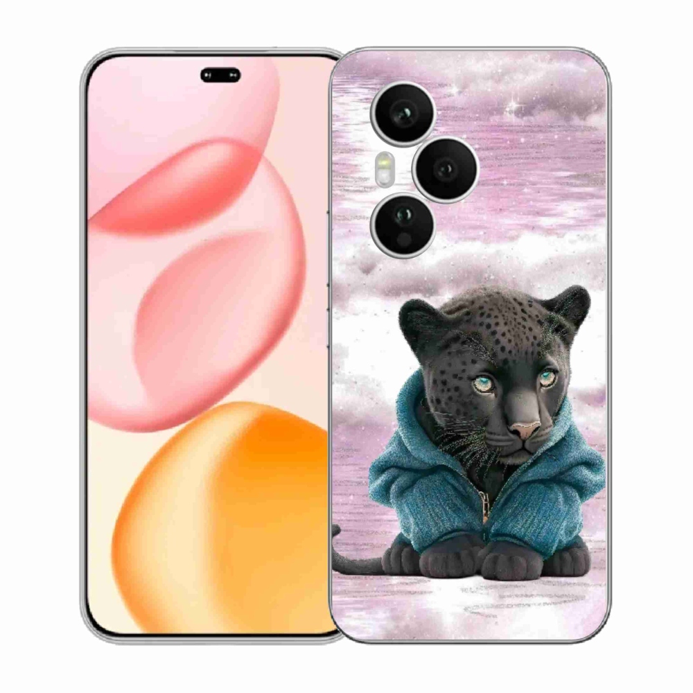 Gélový kryt mmCase na Honor 400 Pro - čierny panter vo svetri