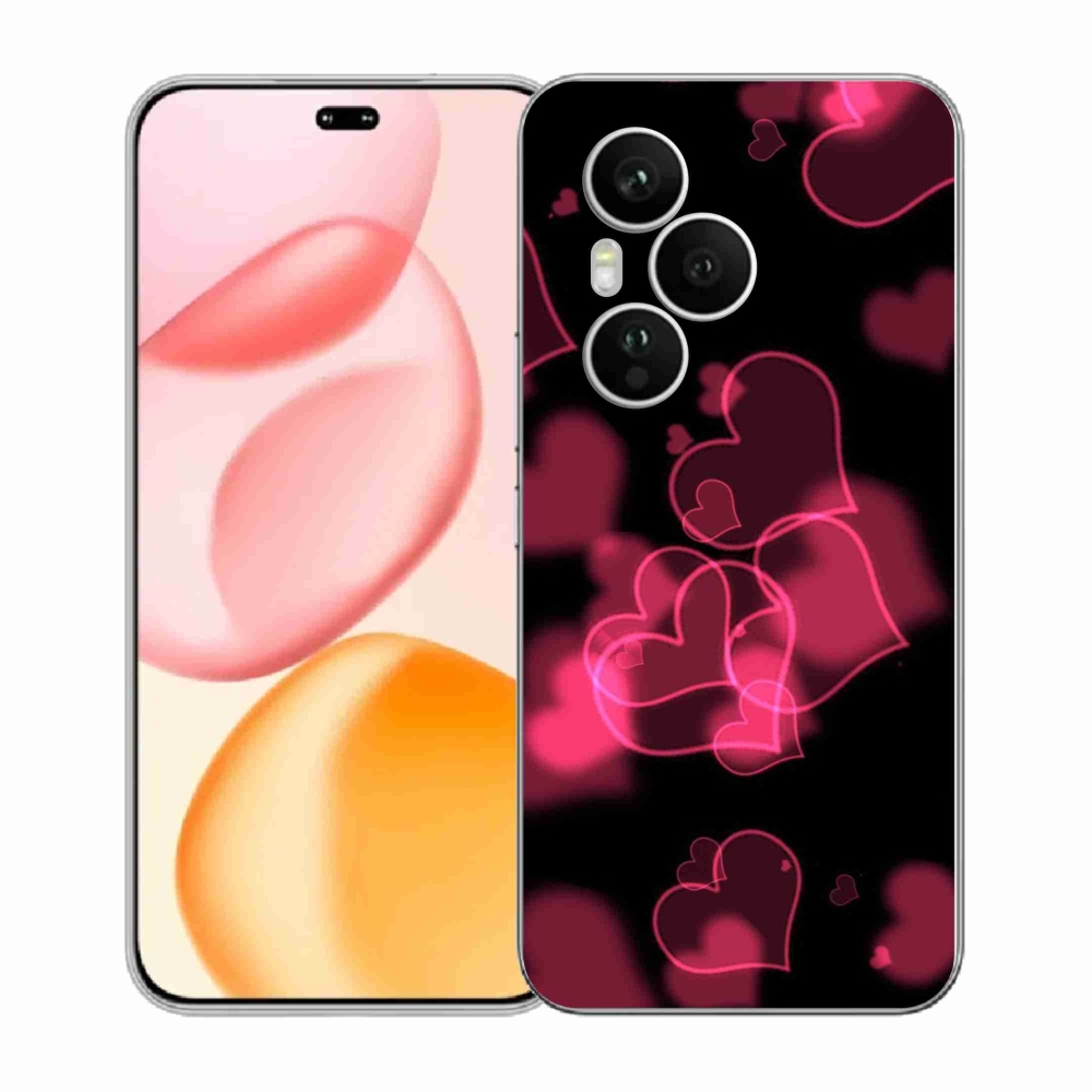 Gélový kryt mmCase na Honor 400 Pro - červené srdiečka