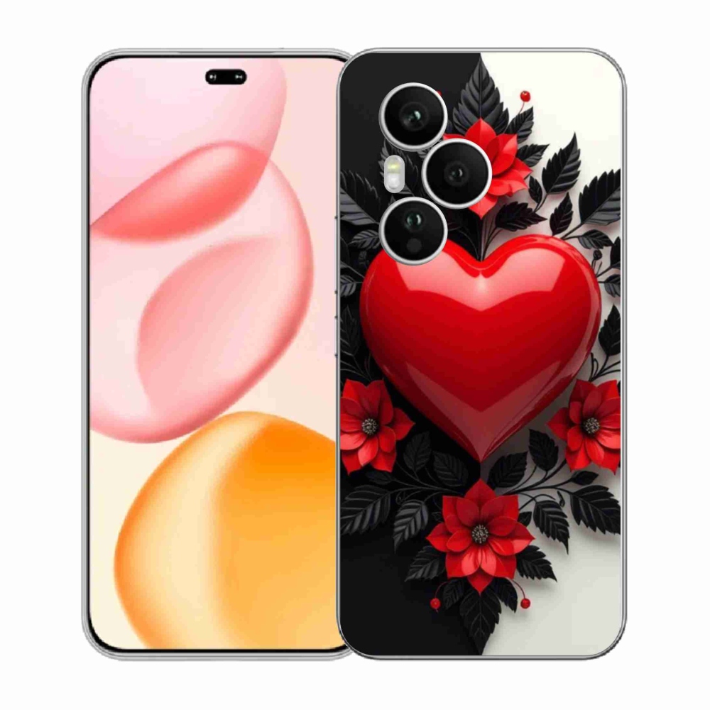 Gélový kryt mmCase na Honor 400 Pro - červené srdce