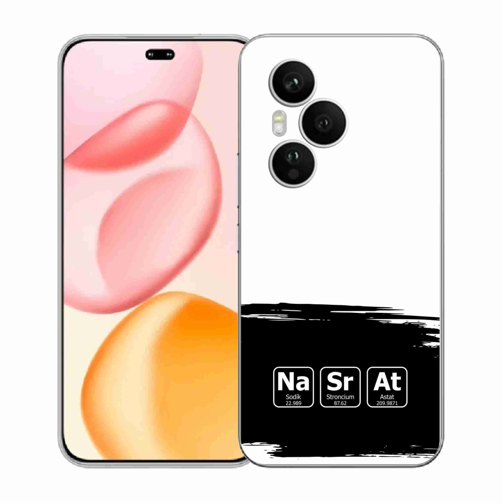 Gélový kryt mmCase na Honor 400 Pro - chemické prvky čiernobiele pozadie