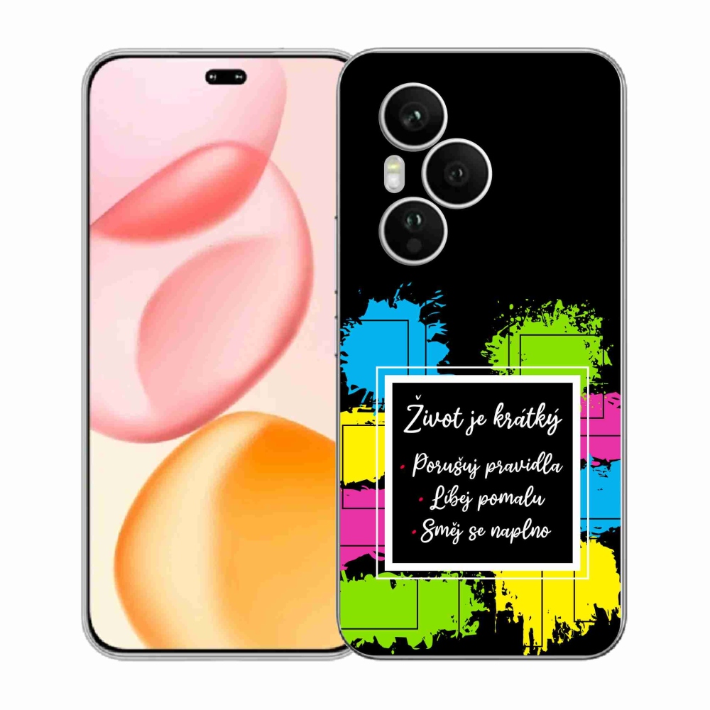 Gélový kryt mmCase na Honor 400 Pro - citát 5 čierne pozadie