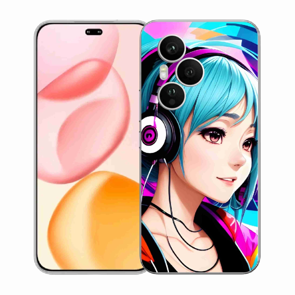 Gélový kryt mmCase na Honor 400 Pro - dievča so slúchadlami