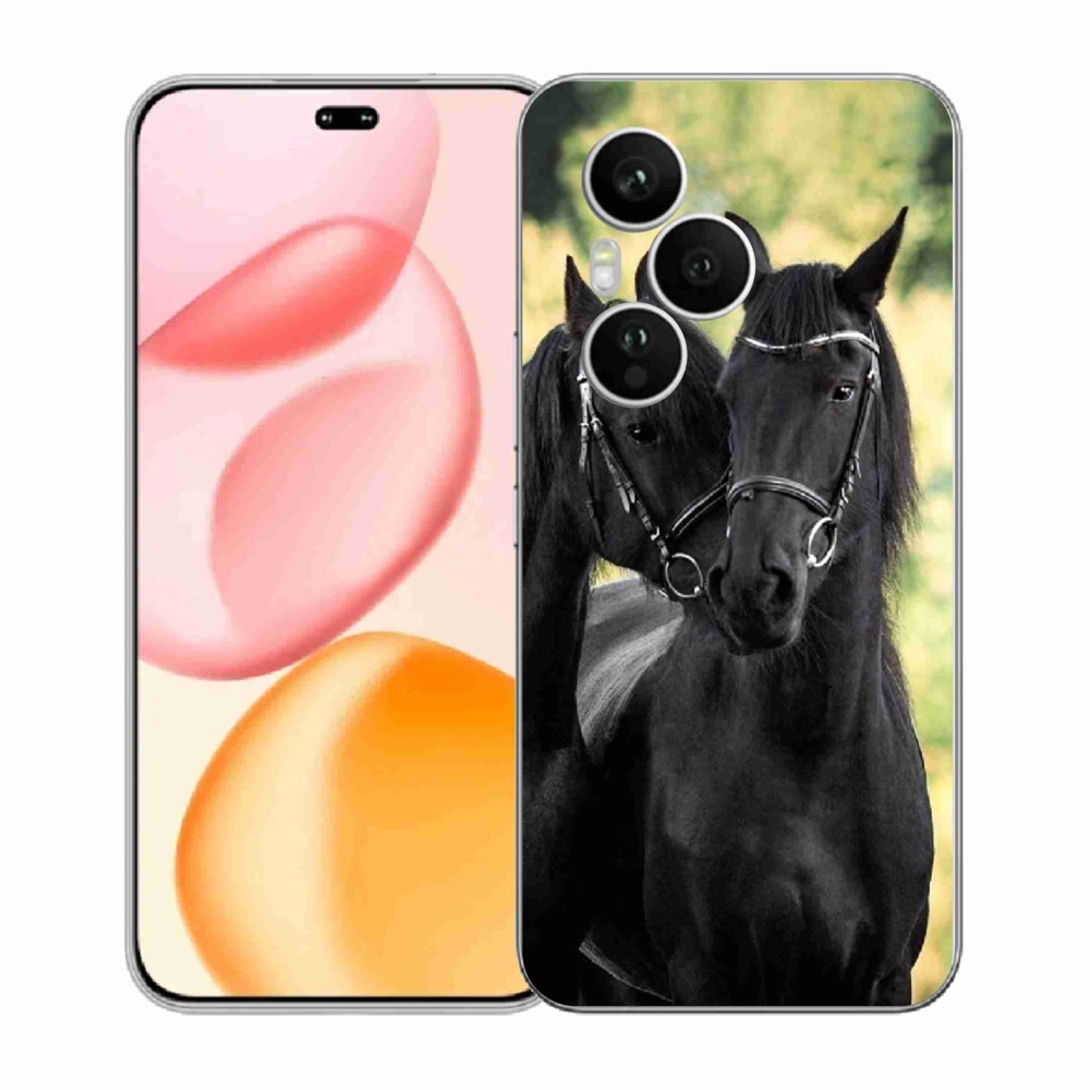 Gélový kryt mmCase na Honor 400 Pro - dva čierne kone