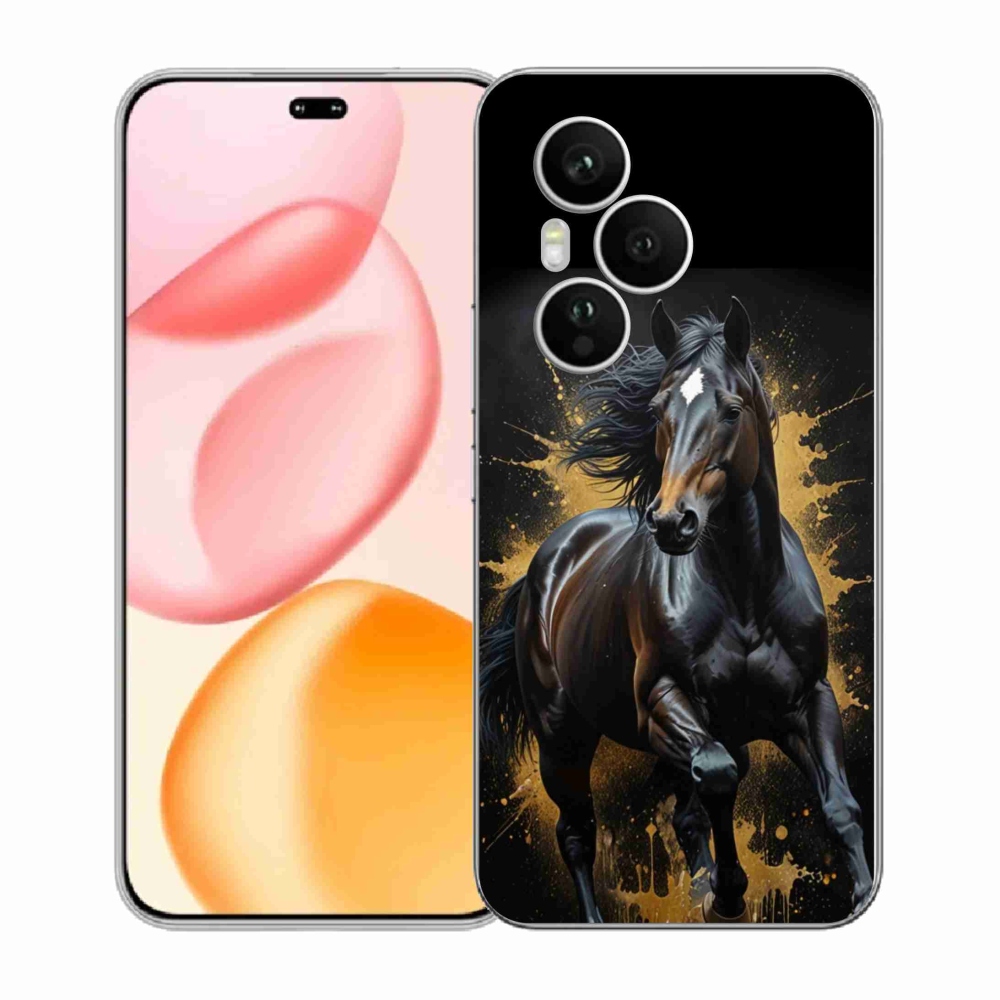 Gélový kryt mmCase na Honor 400 Pro - elegantný čierny žrebec